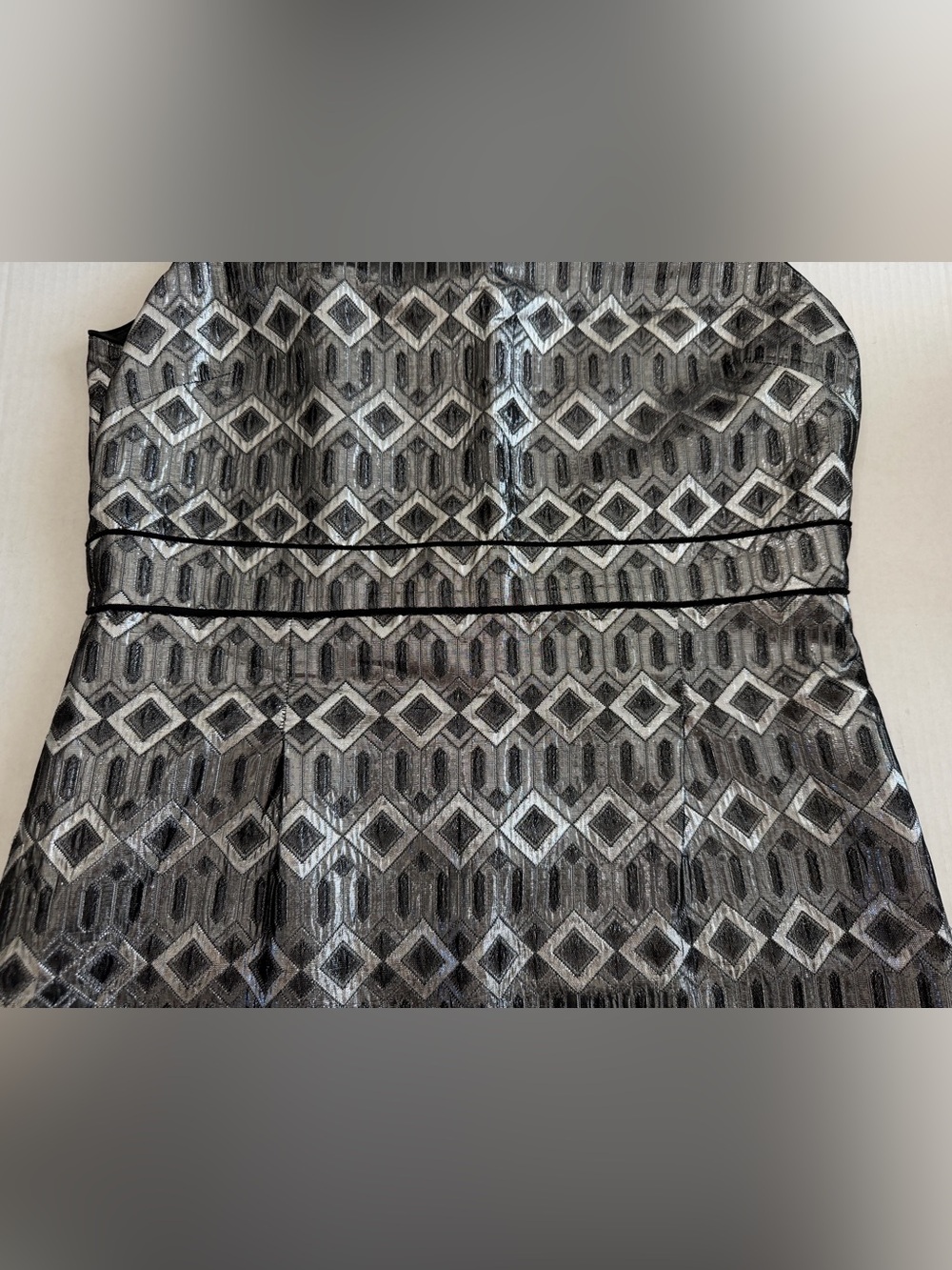 Tory Burch Silver Graphic Print Knee-Length Sleeveless Dress size 12 - Picture 8 of 10